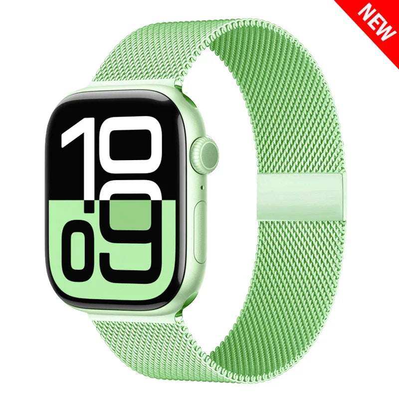 Milanese Mesh Horlogeband Roestvrij Staal Verstelbaar Magnetisch Slot Smartwatch 38-49mm Polsband Accessoire
