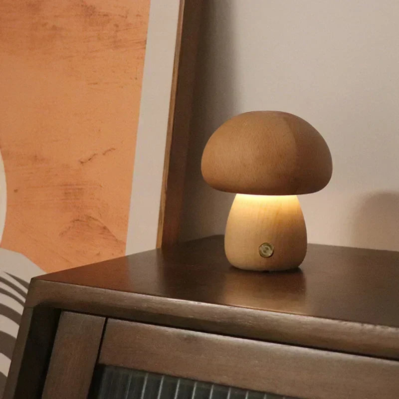 Paddenstoel Tafellamp Oplaadbaar met Touch Dimmer Warm LED Licht voor Slaapkamer Kinderkamer Woonkamer