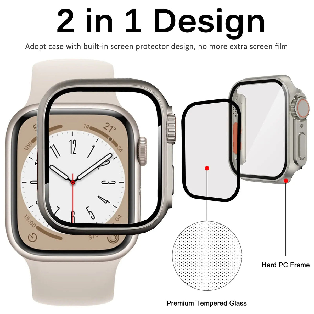 Beschermhoes Gehard Glas Horloge 41mm 45mm Schermprotector Krasbestendig Smartwatch Accessoire Display