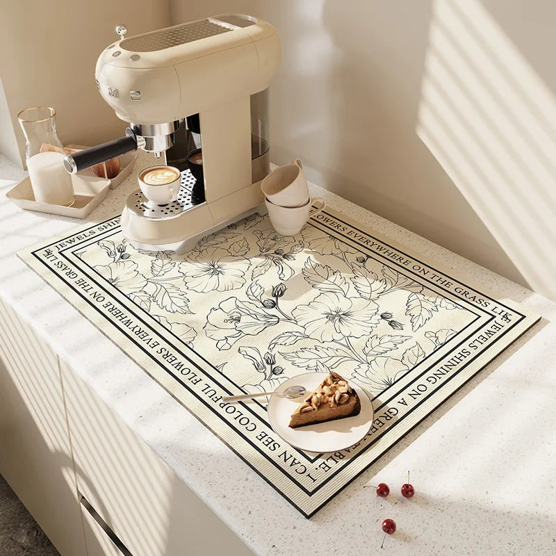 Absorberende Keukenmat Antislip 50x60cm Microvezel Sneldrogend Wasbaar Hygiënisch Vloerkleed Aanrecht