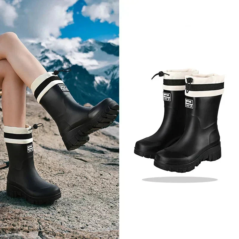 Waterdichte Regenlaarzen Dames Retro Antislip Herfstlaarzen Tuinlaarzen Wandellaarzen Outdoor Comfort