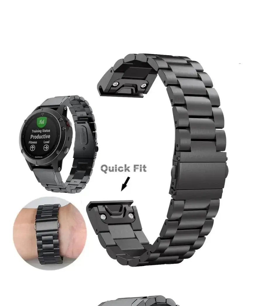 Roestvrijstalen Smartwatch Bandje met QuickFit Systeem 20mm 22mm 26mm Goud Zilver Zwart Polsband Horloge