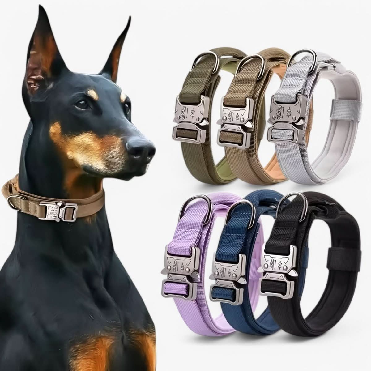 Verstelbare Hondenhalsband met Handvat en Zachte Vulling voor Actieve Honden Training Wandelen Controle