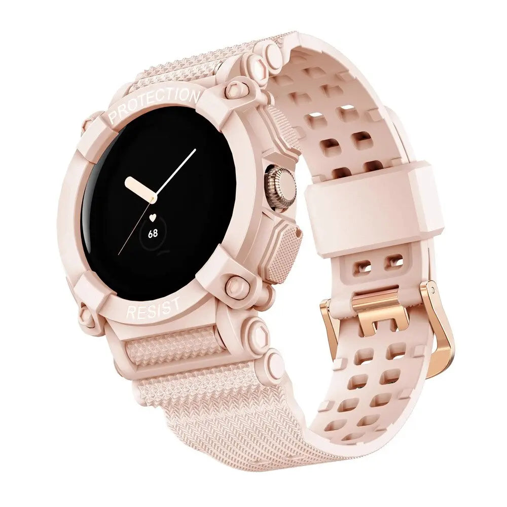 Smartwatch Bandje met Beschermhoes Pixel Watch Siliconen Sport Polsband Bumper Case Horloge Accessoire