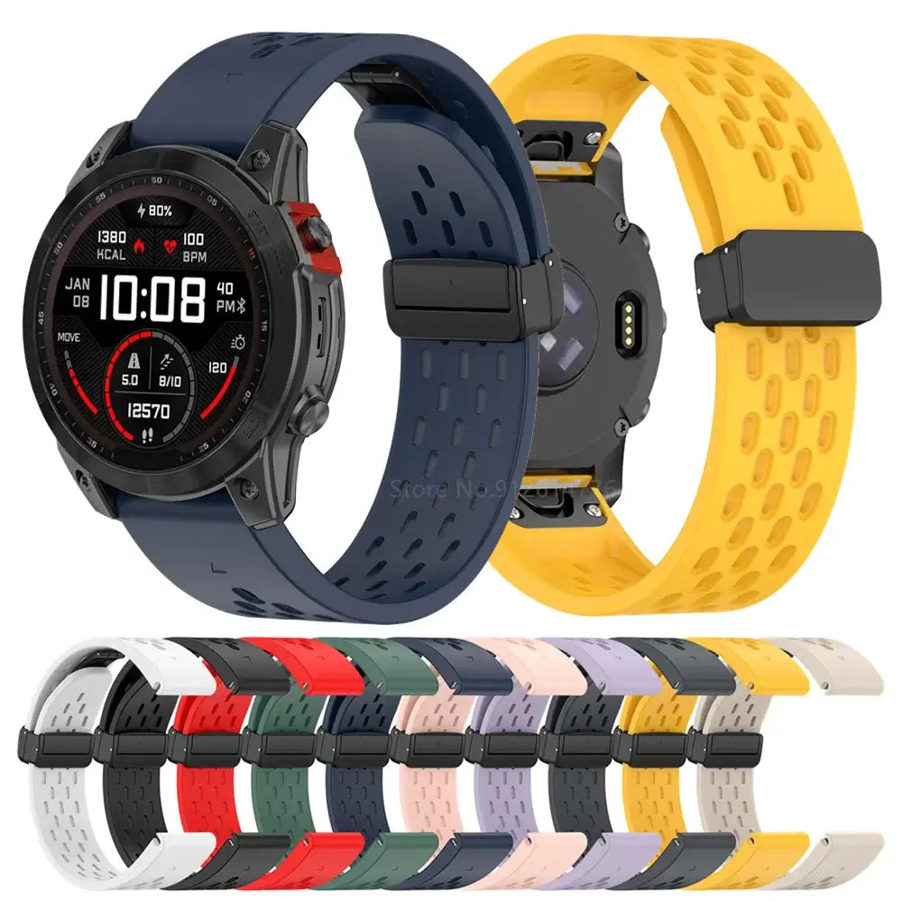 Siliconen Smartwatchband Ademend QuickFit Sport Polsband Vervanging 20mm 22mm 26mm Horloge Accessoire