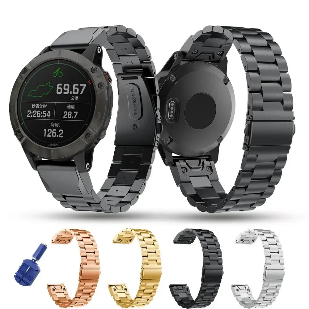 Roestvrijstalen Smartwatch Bandje met QuickFit Systeem 20mm 22mm 26mm Goud Zilver Zwart Polsband Horloge