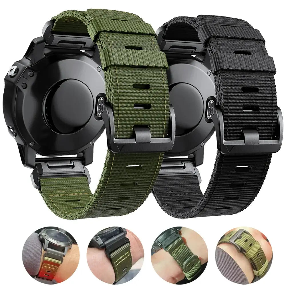 Tactiele Nylon Horlogeband QuickFit 22mm 26mm Smartwatch Vervanging Sport Outdoor Polsband Ademend Comfortabel