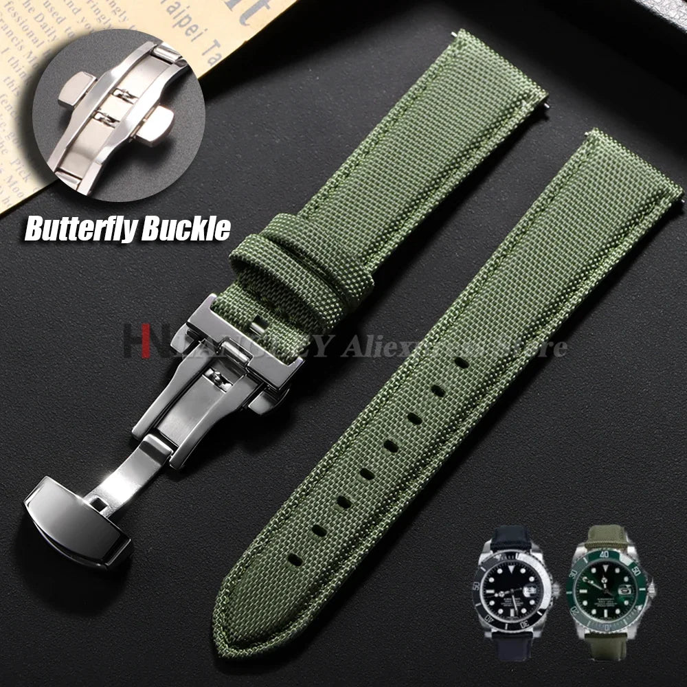 Nylon Horloge Bandje Zeilstof Waterafstotend Quick-Release Universeel Sporthorloge Band 20mm 22mm Polsband