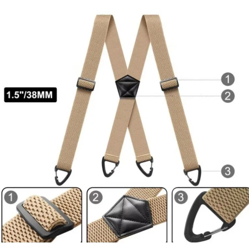 Verstelbare Bretels Heren X-Rug Y-Vorm Elastisch 3,5cm Breed Metalen Clips Werkkleding Casual Formeel