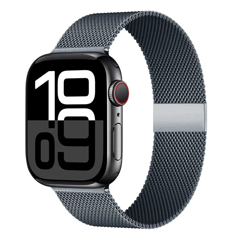 Milanese Mesh Horlogeband Roestvrij Staal Verstelbaar Magnetisch Slot Smartwatch 38-49mm Polsband Accessoire