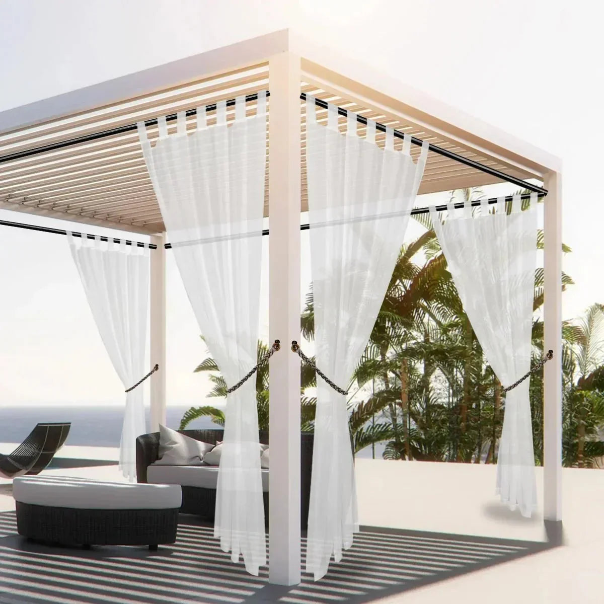 Waterafstotend Terrasgordijn - Lichtdoorlatende Privacybescherming voor Balkon & Pergola