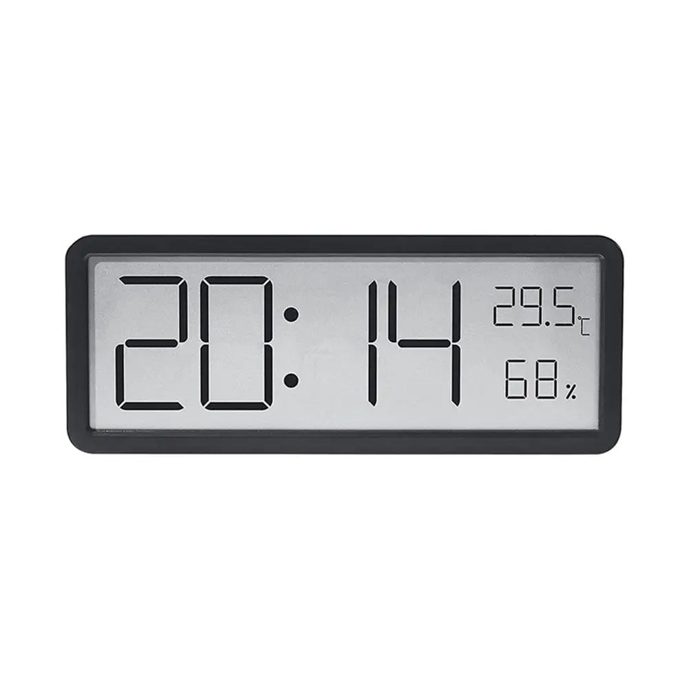 Digitale Wandklok met LED-Display - Temperatuur & Tijd - Modern Design - Wit & Zwart