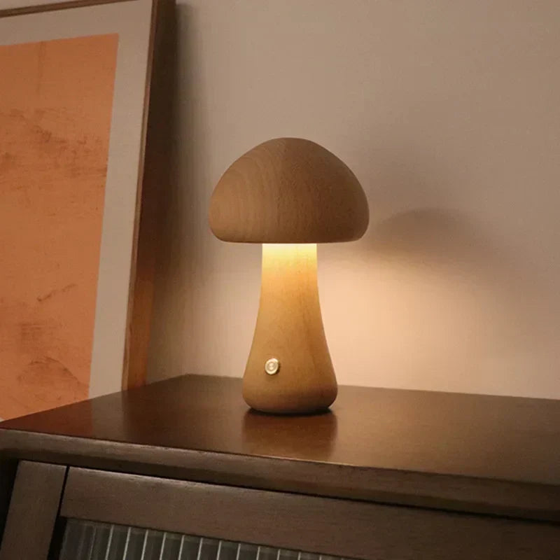 Paddenstoel Tafellamp Oplaadbaar met Touch Dimmer Warm LED Licht voor Slaapkamer Kinderkamer Woonkamer