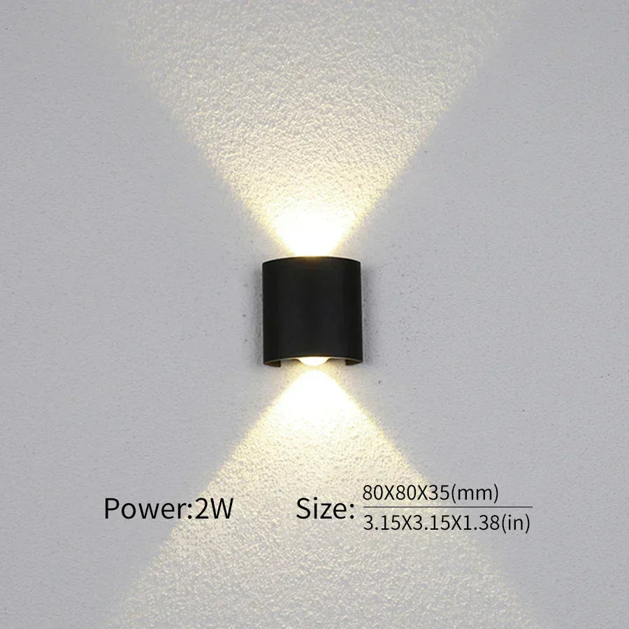 Minimalistische LED-wandlamp voor binnen of buiten - Aluminium - Zwart of Wit - 2W tot 10W