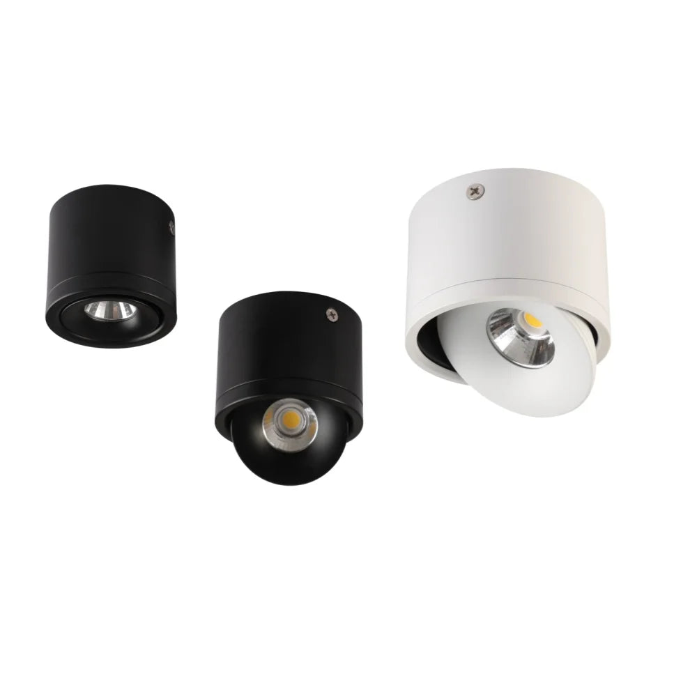 Opbouwspot Kantoor LED Draaibaar Kantelbaar Gegoten Aluminium 7,4 cm Straalhoek 25 tot 60 Graden CRI Ra90 Wit Zwart