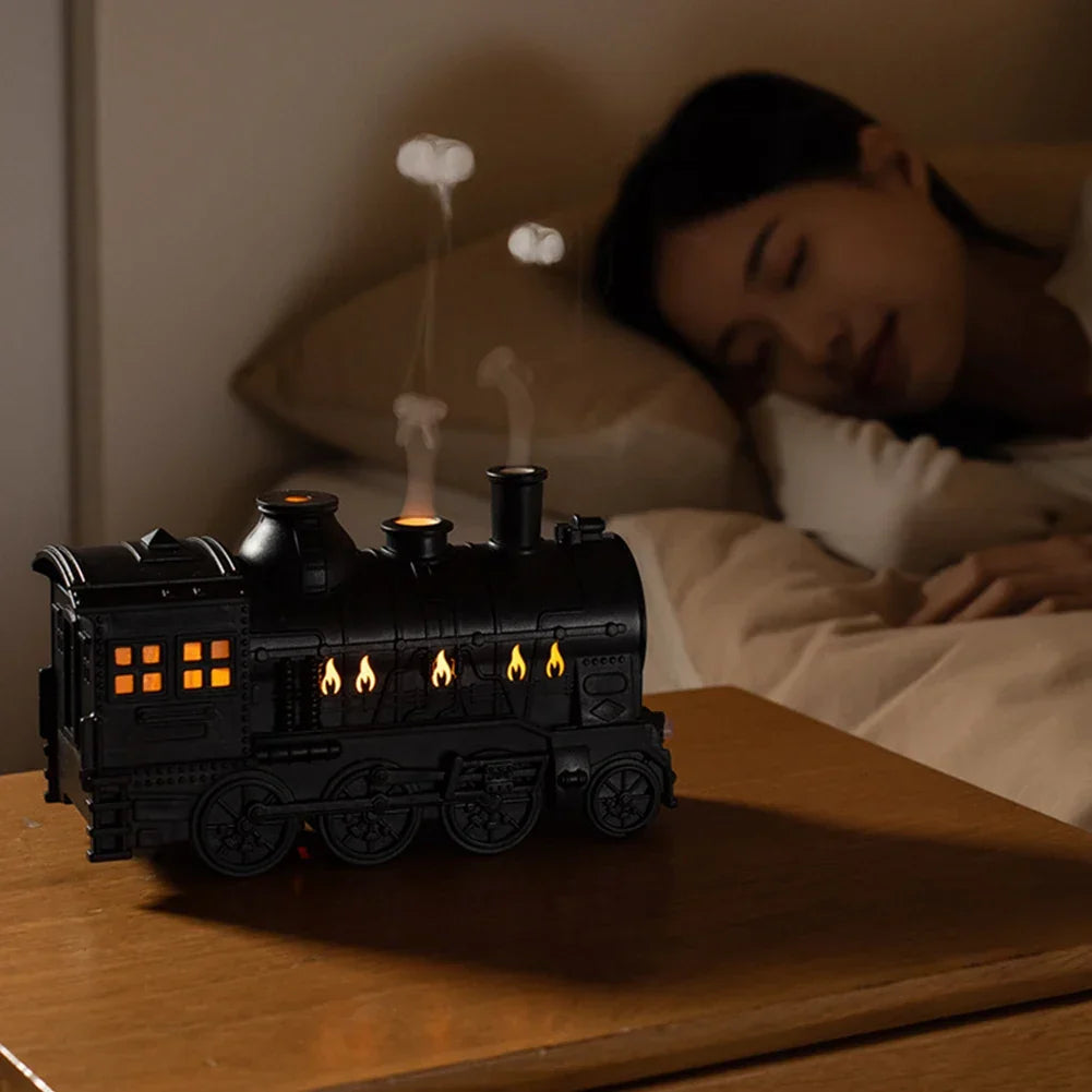Ultrasone Luchtbevochtiger Treinvorm - Stille Luchtverfrisser voor Slaapkamer - Compacte Mistverstuiver met LED - Draagbare Nevel Maker - Decoratieve Luchtbevochtiging