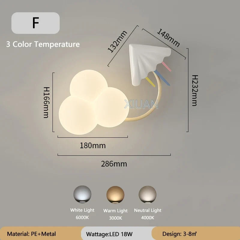 LED Wandlamp Kinderkamer met Vliegtuig Wolk Regenboog Ster Motief Drie Lichttemperaturen Dimbaar Sfeerlicht