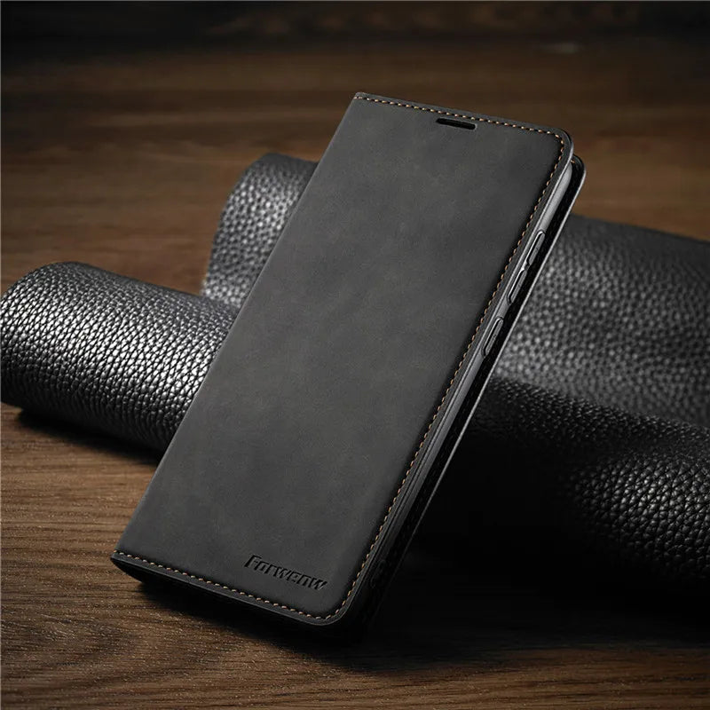 Magnetische iPhone Hoes met Leren Flip Cover Wallet Bescherming Portemonnee Kaarthouder Standaard Functie
