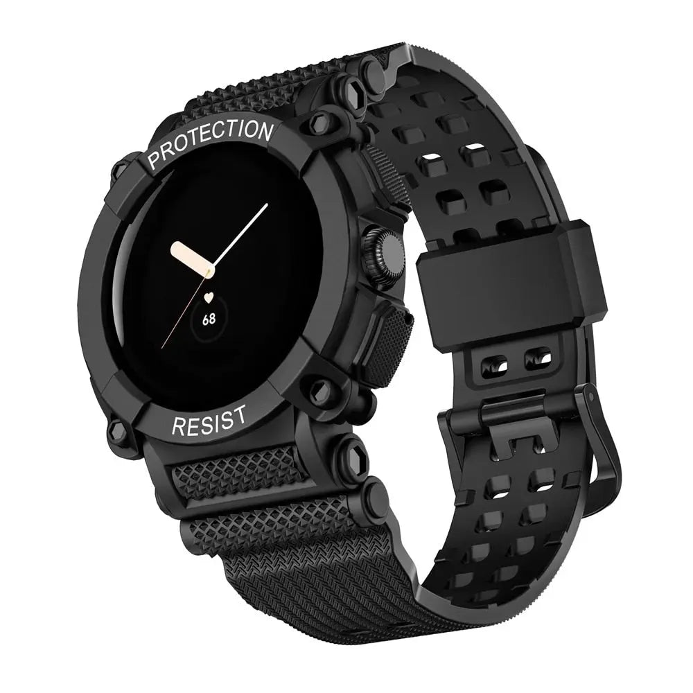 Smartwatch Bandje met Beschermhoes Pixel Watch Siliconen Sport Polsband Bumper Case Horloge Accessoire