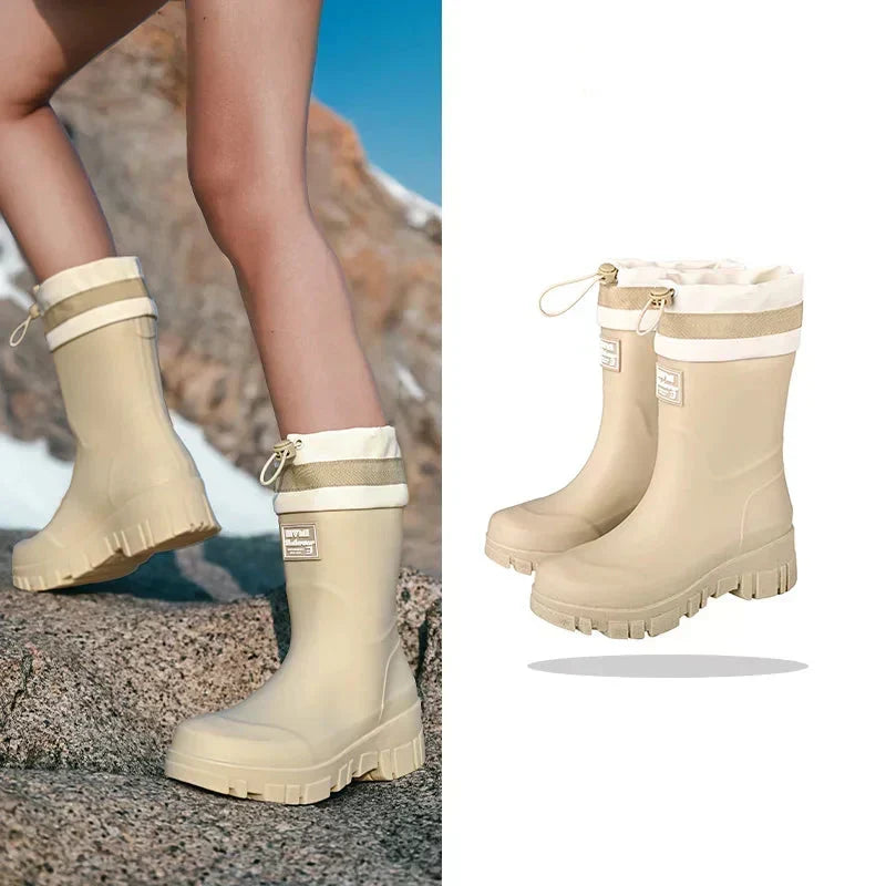 Waterdichte Regenlaarzen Dames Retro Antislip Herfstlaarzen Tuinlaarzen Wandellaarzen Outdoor Comfort