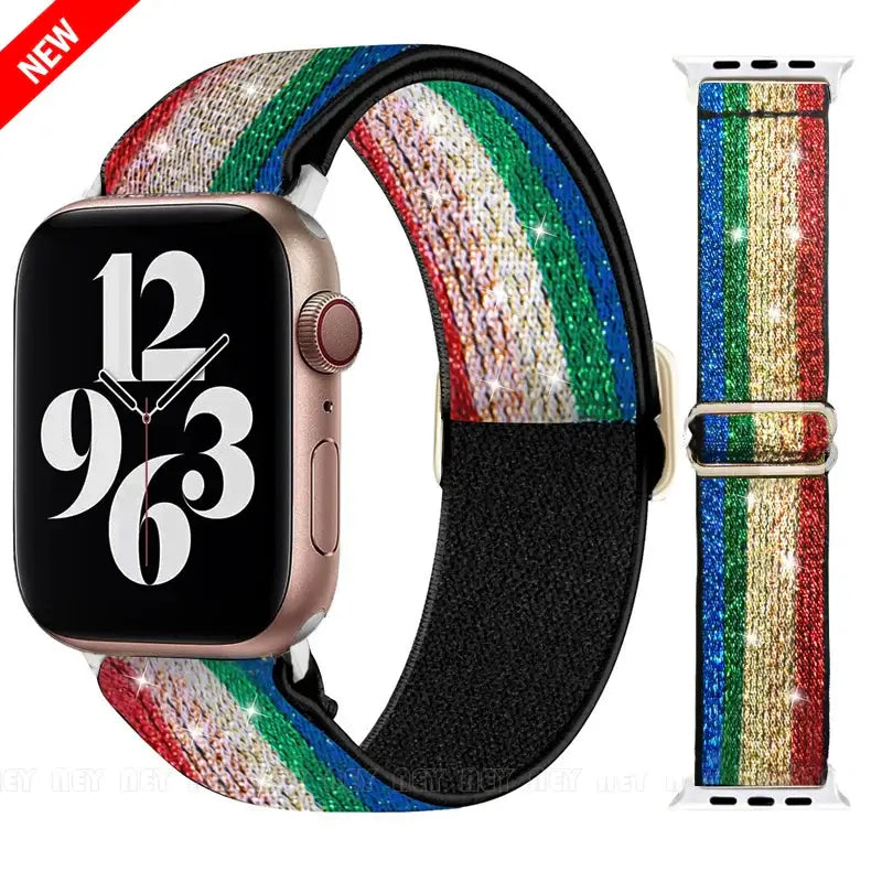 Elastische Nylon Smartwatchband Verwisselbaar Polsbandje Comfortabel Duurzaam Design Sportief Actief