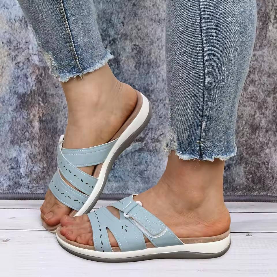 Orthopedische Teenslippers Dames met Drievoudige Voetboogondersteuning Verstelbaar Antislip Comfortabel