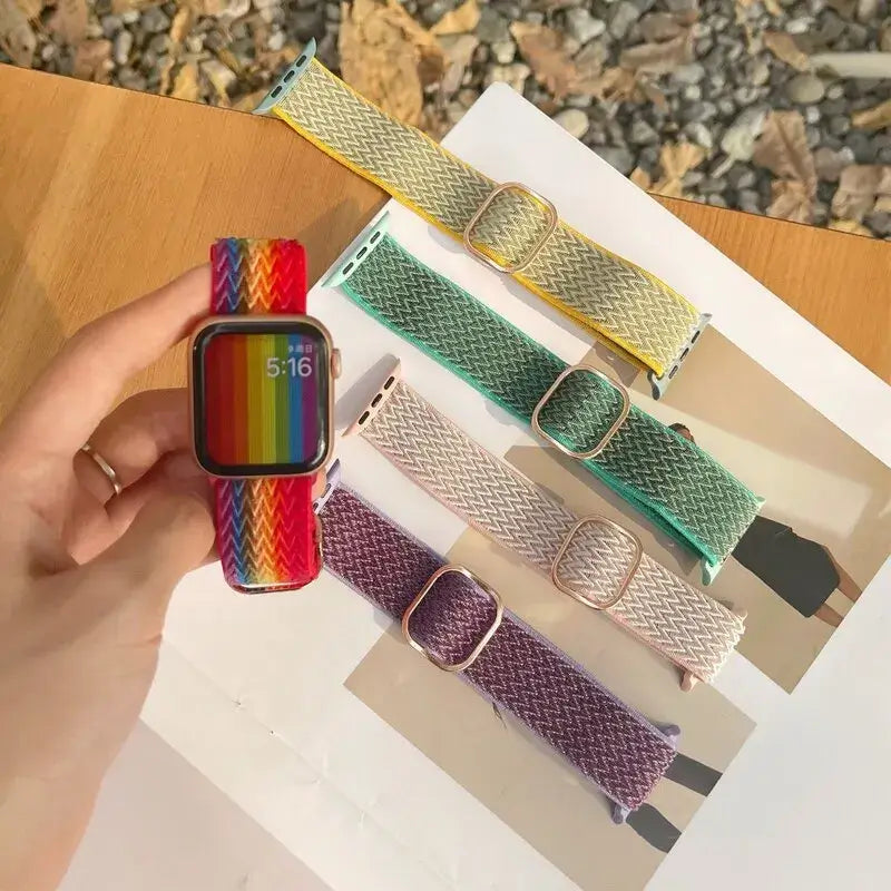 Elastische Nylon Smartwatchband Verwisselbaar Polsbandje Comfortabel Duurzaam Design Sportief Actief