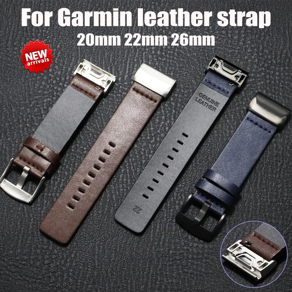 Leren Horlogeband met Snelsluiting 20mm 22mm 26mm Smartwatch Polsband Unisex Bruin Zwart Blauw Verstelbaar