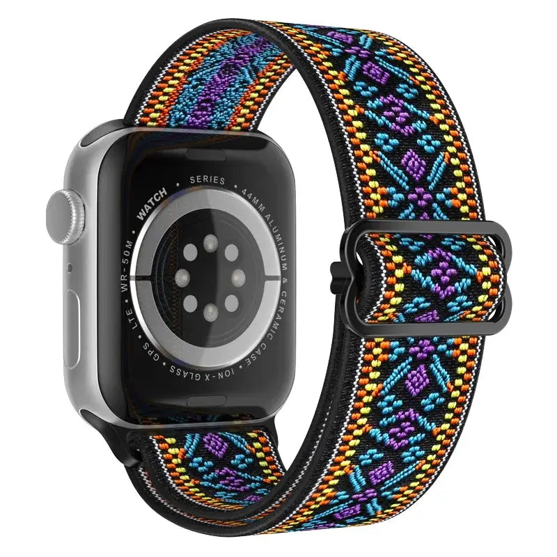 Elastische Nylon Smartwatchband Verwisselbaar Polsbandje Comfortabel Duurzaam Design Sportief Actief