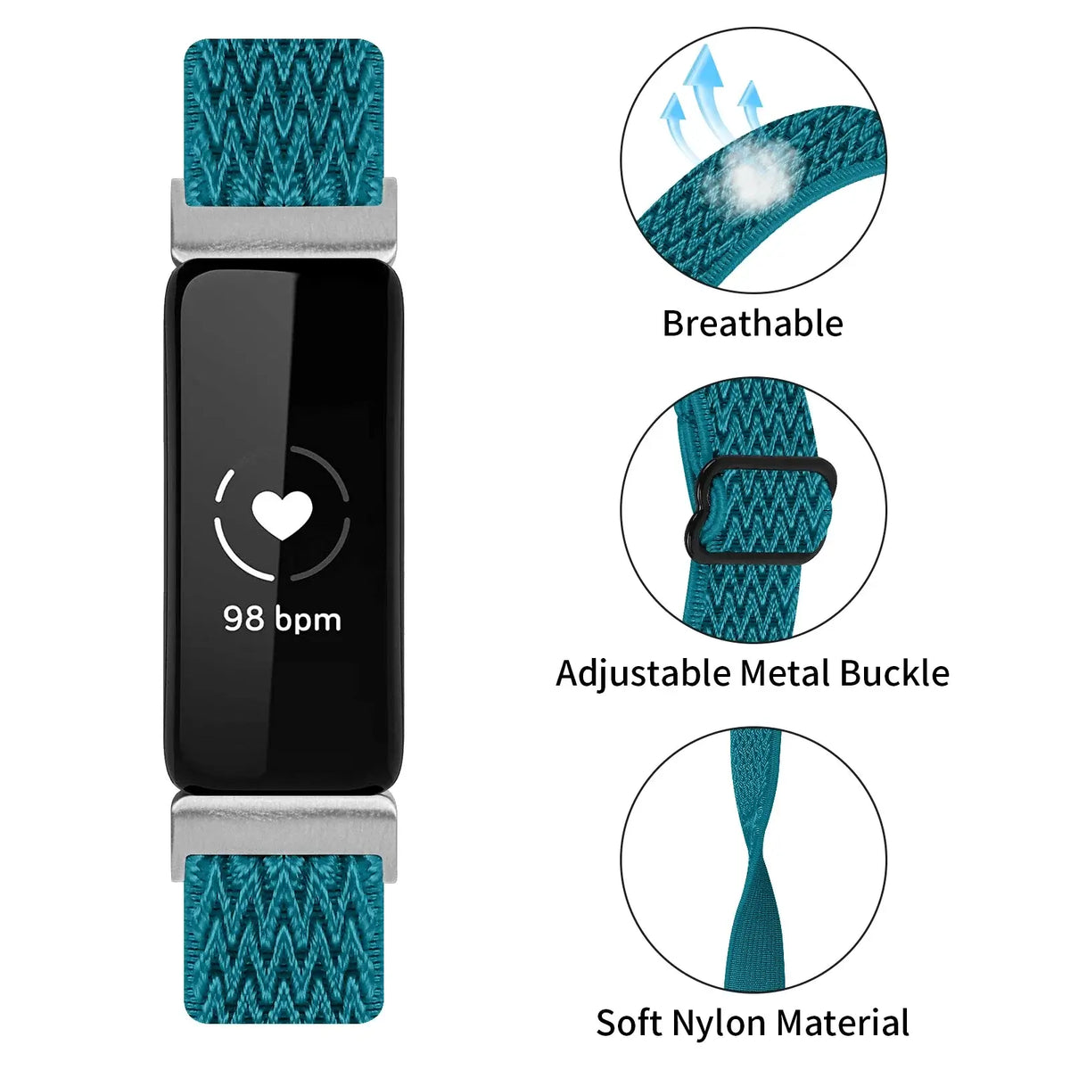 Elastische Nylon Smartwatch Bandje Verstelbaar Sportief Ademend Comfortabel Fitnesstracker Accessoire