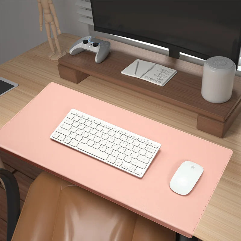 Ergonomisch Bureauonderlegger met Polssteun en Antislip PU-Leder Werkmat voor Kantoor Gaming 60x30 80x32
