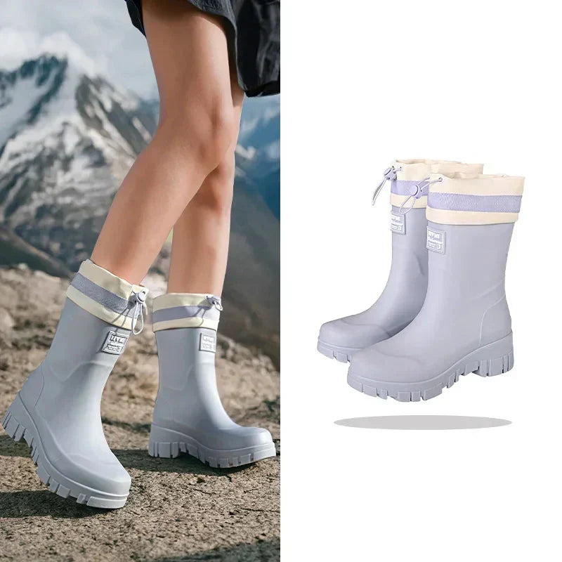 Waterdichte Regenlaarzen Dames Retro Antislip Herfstlaarzen Tuinlaarzen Wandellaarzen Outdoor Comfort