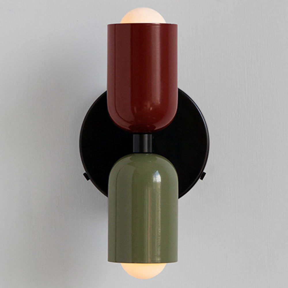 Louvel wandlamp glas dubbel lichtpunt groen wandverlichting woonkamer slaapkamer modern design up down verlichting compact 12 cm
