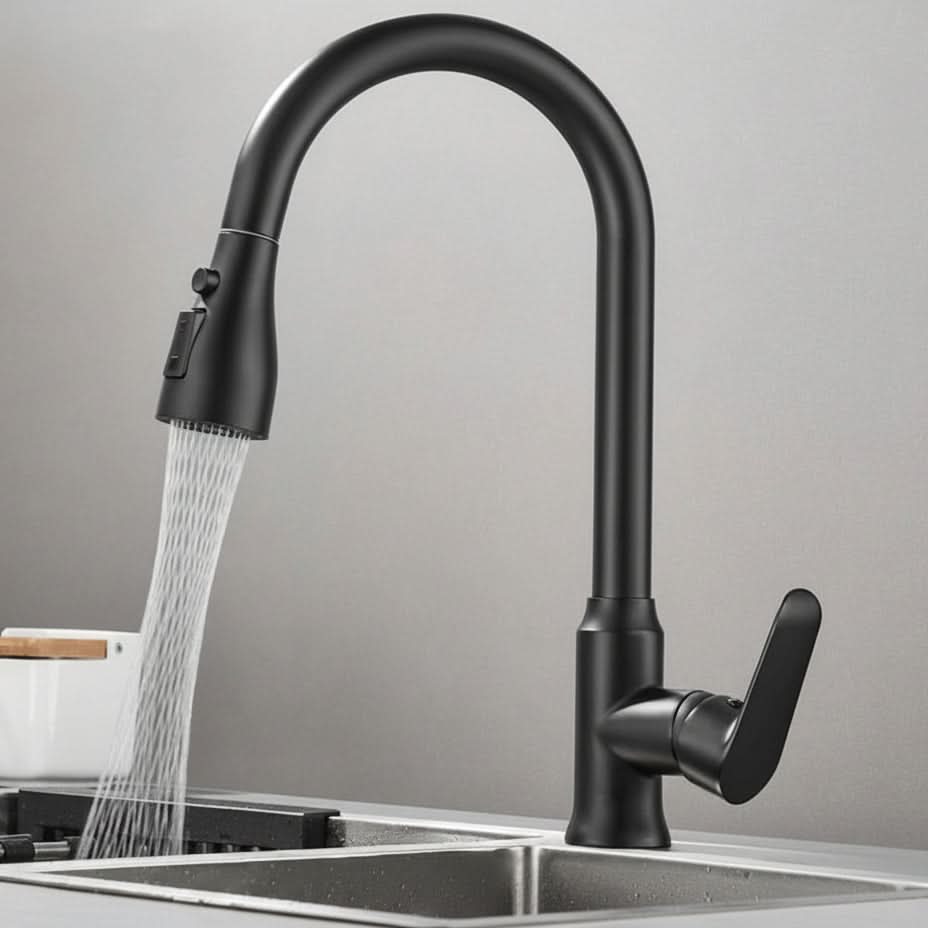 Uittrekbare Keukenkraan met Flexibele Douchekop 360° Rotatie RVS Mengkraan voor Spoelbak Keuken Wasbak
