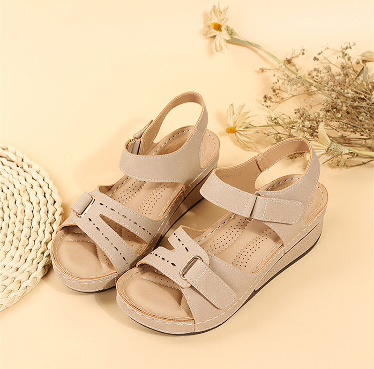 Dames Orthopedische Sandalen Klittenband Zacht Zomerschoeisel Antislip Ademend Verstelbaar Vrijetijdsschoenen