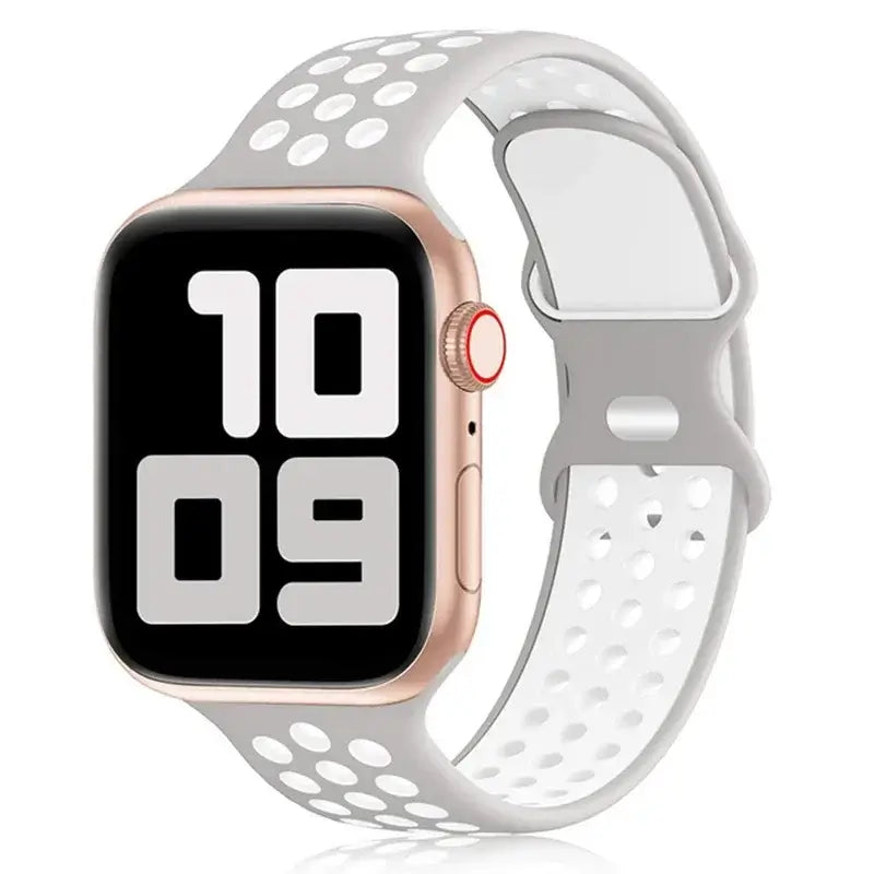 Siliconen Smartwatch Bandje - Ademend Sportbandje met Dubbele Kleuren voor 38mm tot 49mm Horloges Unisex