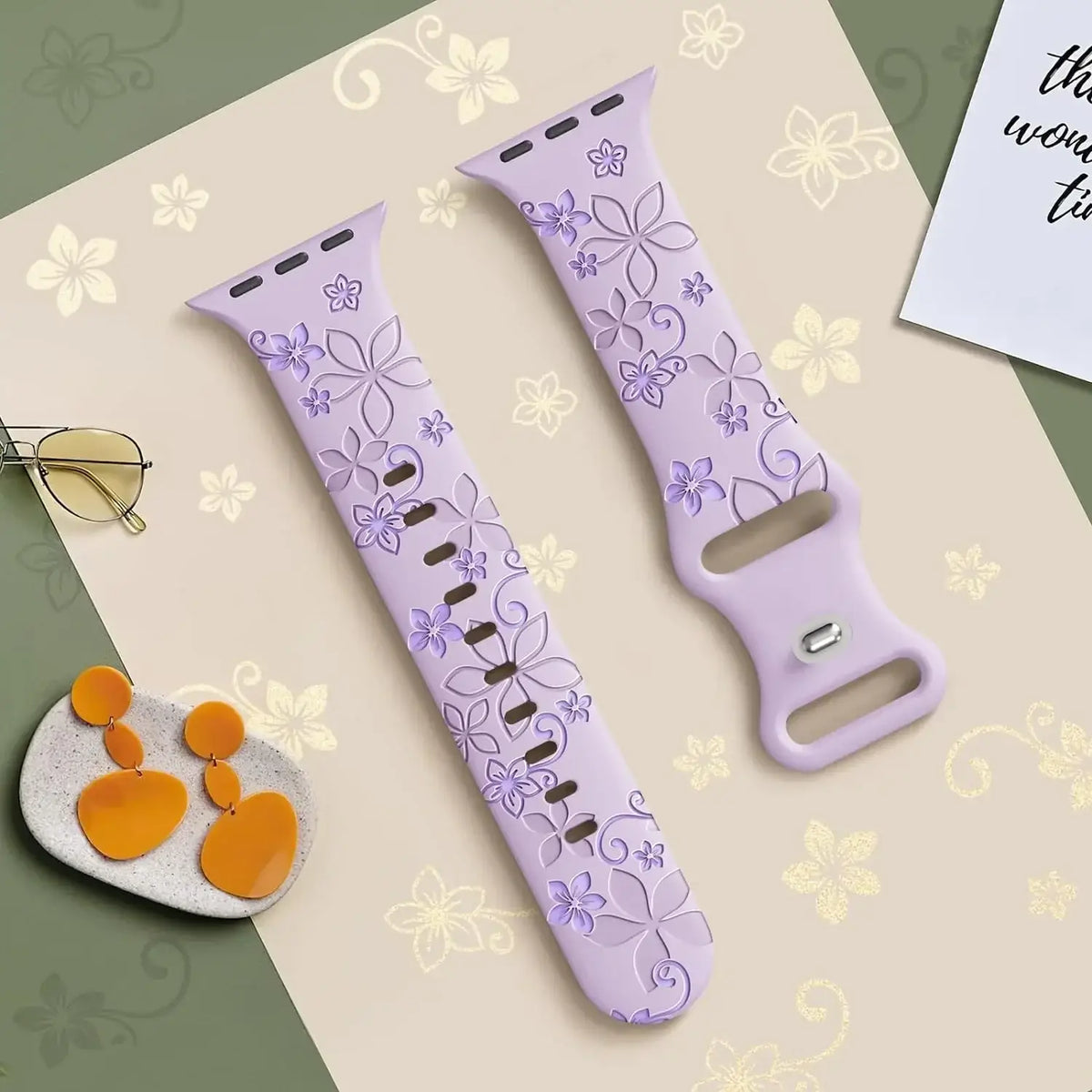 Siliconen Smartwatch Bandje Bloemenprint Verstelbaar Polsband Sportief Comfortabel Dagelijks Gebruik