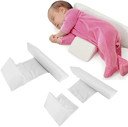 Baby Zijslaap Positiekussen - Driehoekig Antirol Kussen met Verstelbare Breedte - Zacht Memory Foam - Ademend & Wasbaar - Voor Pasgeborenen tot 12 Maanden