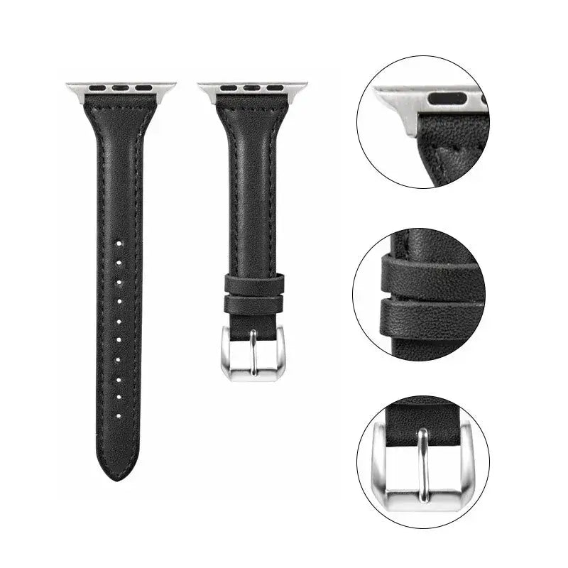Leren Horlogebandje Smartwatch Universeel Verstelbaar 38-49mm Premium Lederen Polsband Sportief Design