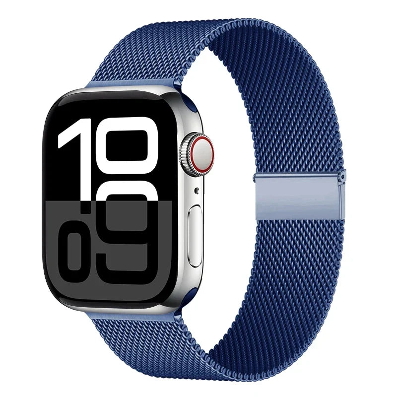 Milanese Mesh Horlogeband Roestvrij Staal Verstelbaar Magnetisch Slot Smartwatch 38-49mm Polsband Accessoire