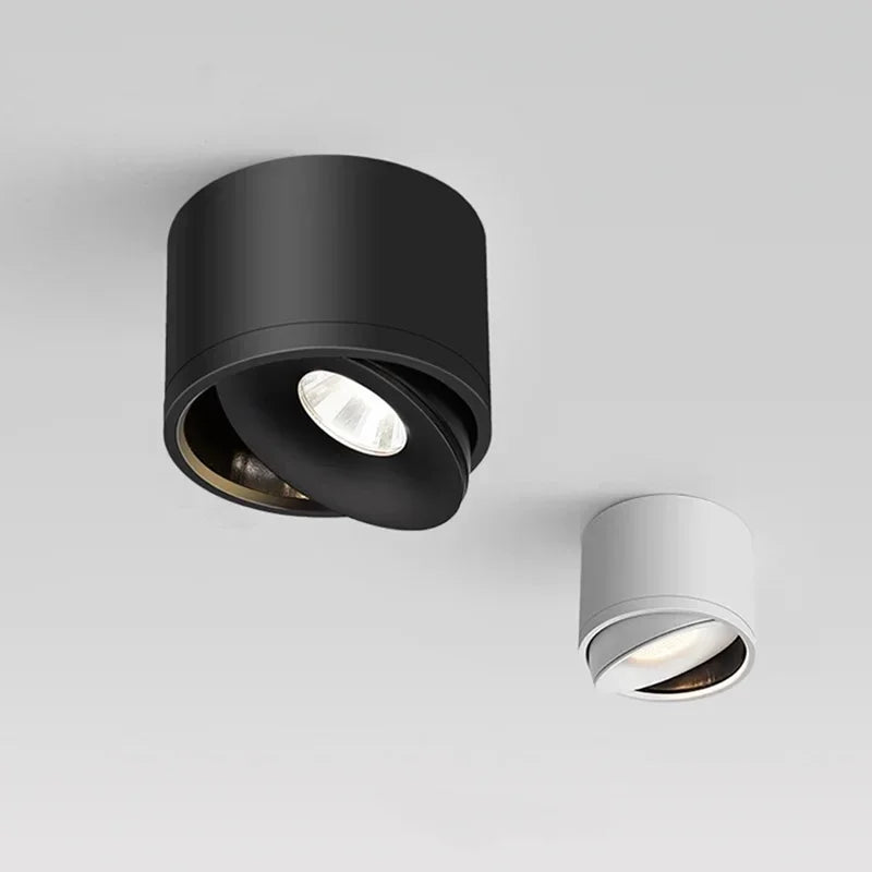 Opbouwspot Kantoor LED Draaibaar Kantelbaar Gegoten Aluminium 7,4 cm Straalhoek 25 tot 60 Graden CRI Ra90 Wit Zwart