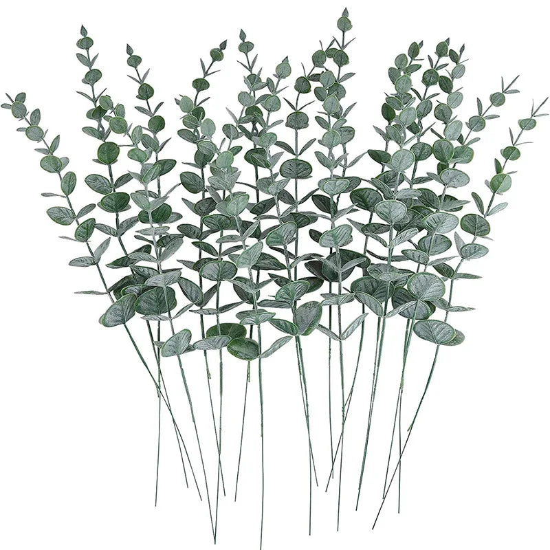 Kunsttak Eucalyptus Groen Naturel - Decoratieve Nep Eucalyptus Takken voor Vaas - Botanische Arrangement Accessoire 41 cm
