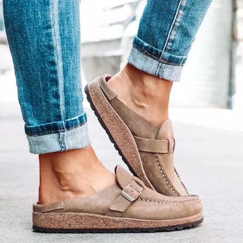 Retro Suède Slippers met Comfortabel Voetbed Zwart Groen Khaki Oranje Paars Maat 35-42 Dames Heren Unisex