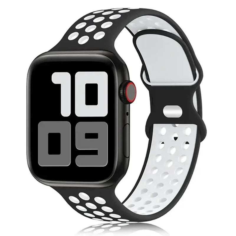 Siliconen Smartwatch Bandje - Ademend Sportbandje met Dubbele Kleuren voor 38mm tot 49mm Horloges Unisex