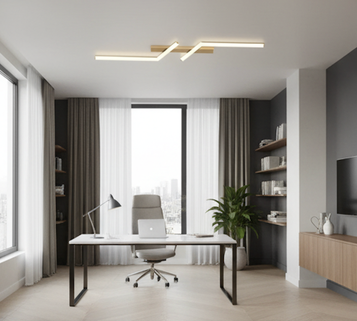 Plafondlamp LED Dimbaar Rechthoekig Goud Zwart 60-120cm Modern Plafondverlichting Woonkamer Slaapkamer