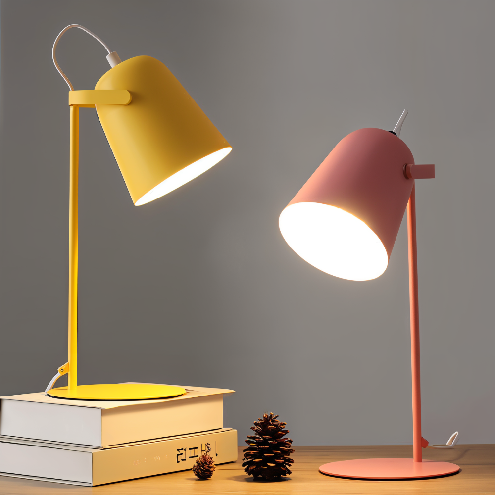Draaibare Tafellamp met Verstelbare Lichtbundel - Design Verlichting in Zachte Macaron Tinten voor Bureau & Leeshoek