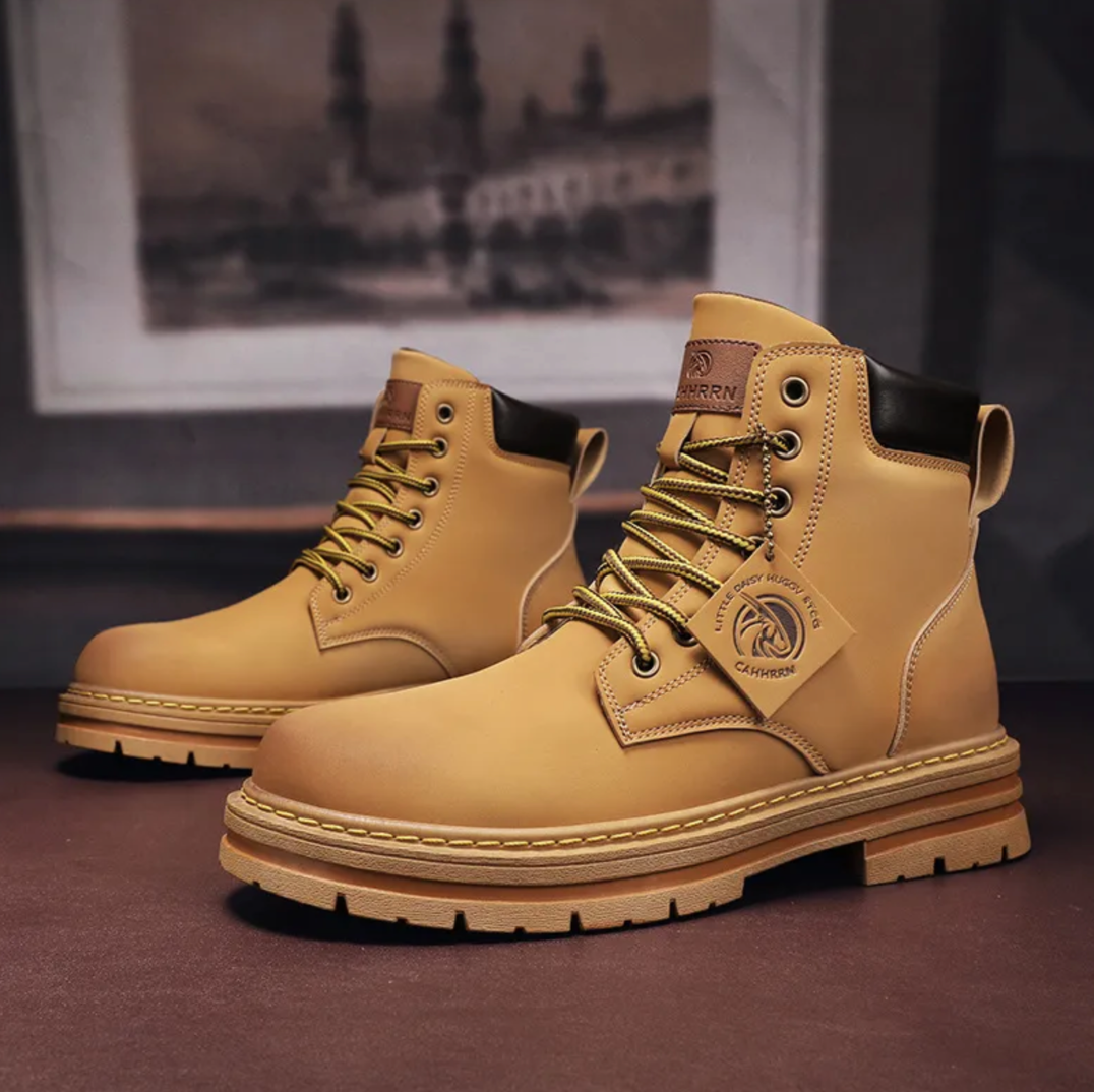 Heren Veterlaars met Orthopedische Steun Zwart Bruin Grijs | Leer Antislip Zool Comfortabel