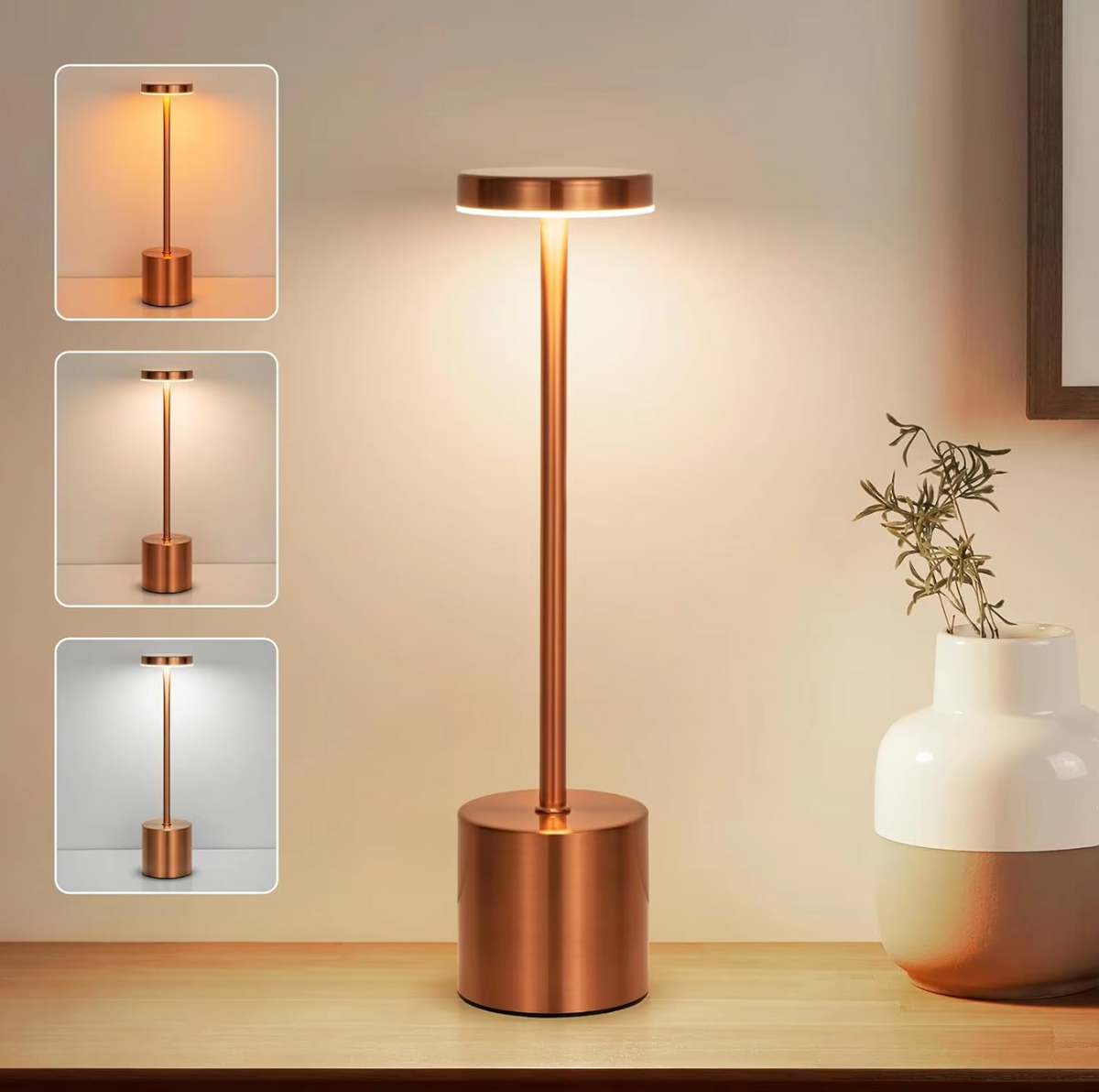 LED Tafellamp Draadloos Oplaadbaar met Touch Sensor – Dimbare Design Tafellamp