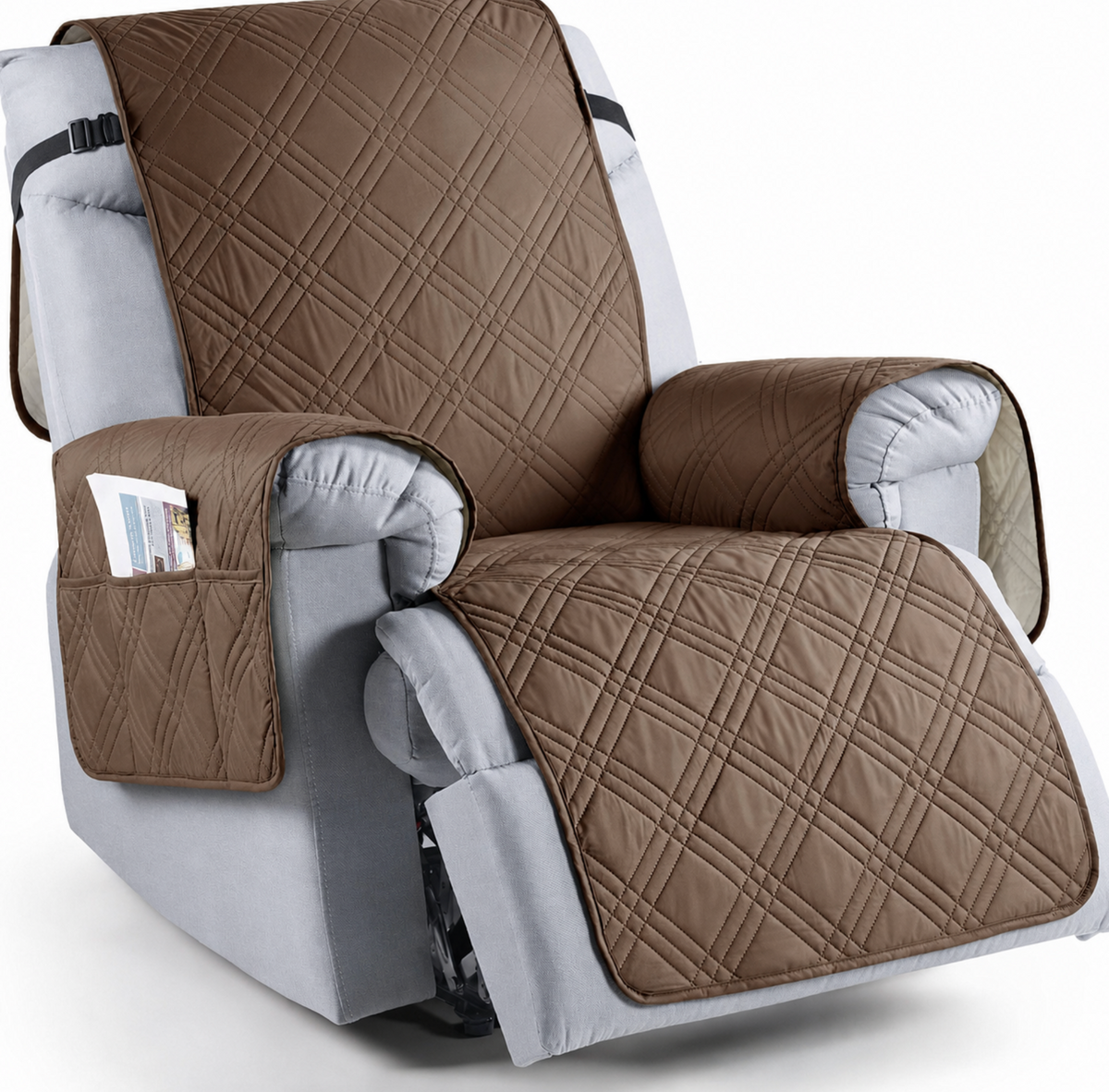 Waterdichte Relaxstoelhoes met Anti-slip Microvezel en Opbergzakken Beschermhoes Fauteuil Huisdieren