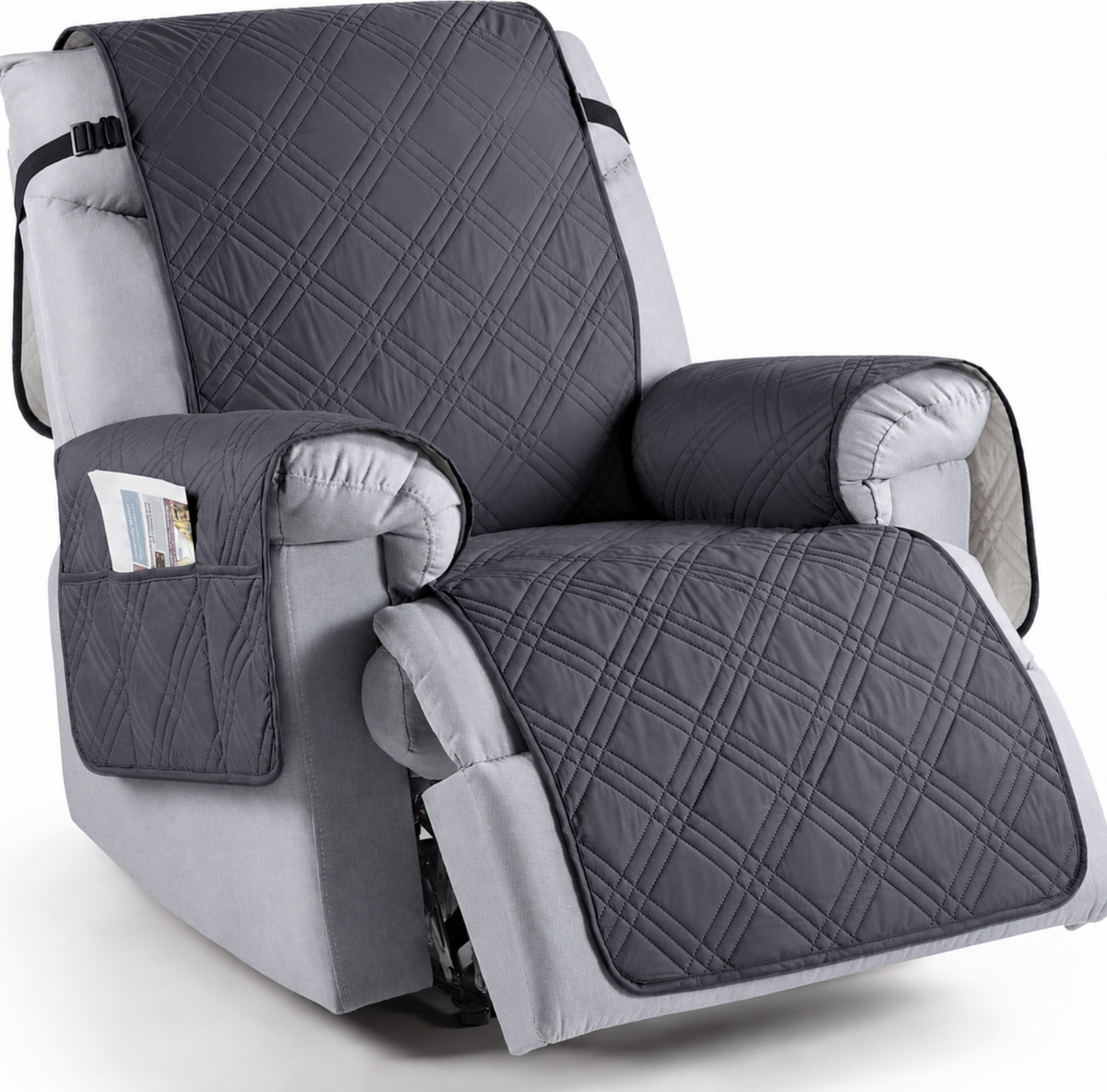 Waterdichte Relaxstoelhoes met Anti-slip Microvezel en Opbergzakken Beschermhoes Fauteuil Huisdieren